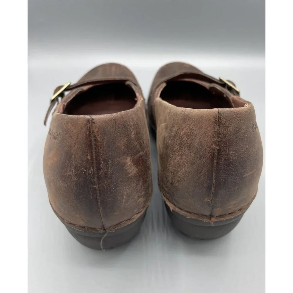 Patagonia Brown Leather Cattail Clog Mary‎ Jane Shoes Womens 9 Casual Neutral